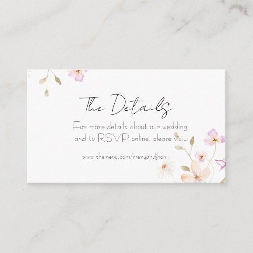 Elegant Calligraphy Wedding Website Enclosure Card