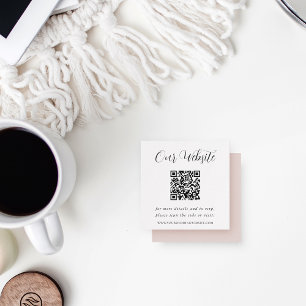 Elegant Calligraphy Wedding Website QR Code Enclosure Card