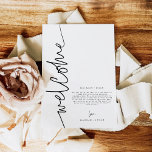 Elegant Calligraphy | Wedding Welcome Bag card<br><div class="desc">For more wedding invitation wording options,  please see the complete elegant calligraphy wedding collection: https://www.zazzle.com/collections/whimsical_elegant_calligraphy-119723660555986269?rf=238296117664346256</div>