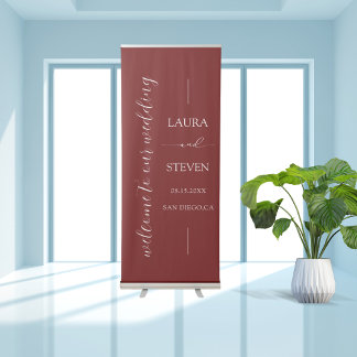 Elegant Calligraphy Wedding Welcome Retractable Banner