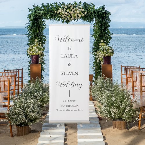 Elegant Calligraphy Wedding Welcome  Retractable Banner