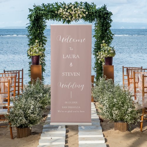 Elegant Calligraphy Wedding Welcome  Retractable Banner