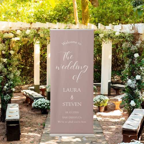 Elegant Calligraphy Wedding Welcome  Retractable Banner