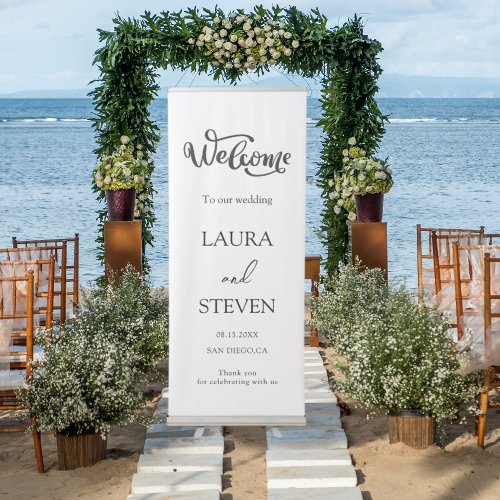 Elegant Calligraphy Wedding Welcome  Retractable Banner