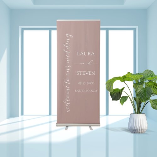 Elegant Calligraphy Wedding Welcome  Retractable Banner