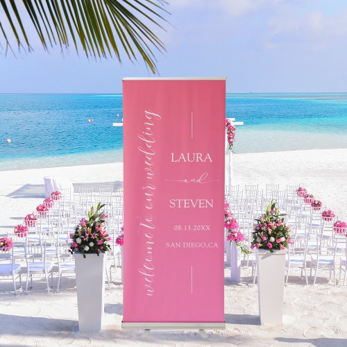 Elegant Calligraphy Wedding Welcome  Retractable Banner