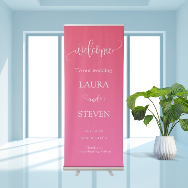 Elegant Calligraphy Wedding Welcome Retractable Banner (Creator Uploaded)