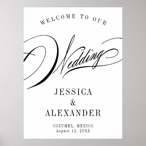 Elegant Calligraphy Wedding Welcome Sign