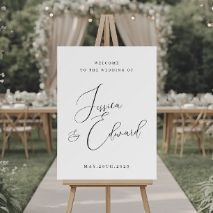 Elegant Calligraphy Wedding Welcome Sign