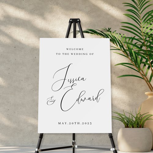 Elegant Calligraphy Wedding Welcome Sign