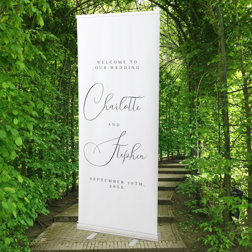 Elegant Calligraphy Wedding Welcome To Our Retractable Banner