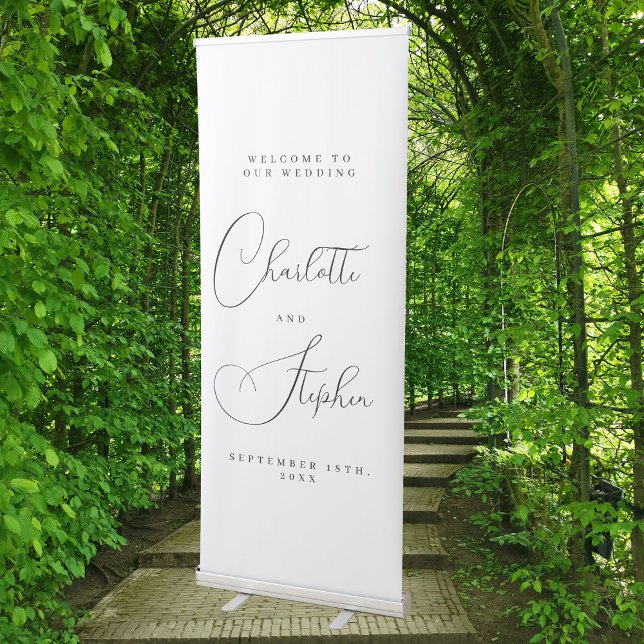 Elegant Calligraphy Wedding Welcome To Our Retractable Banner (Elegant Calligraphy Wedding Welcome To Our Retractable Banner)