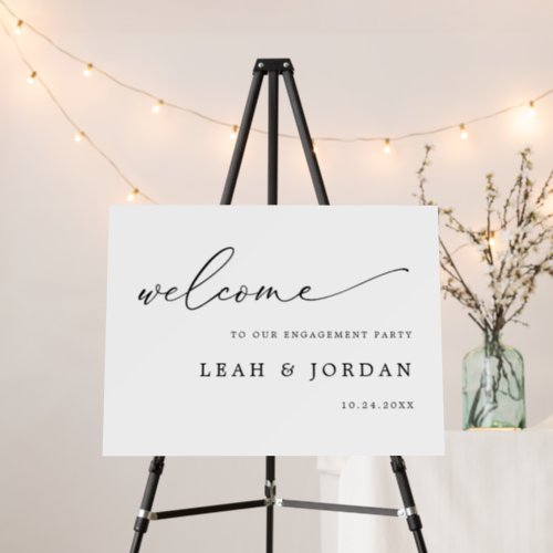 Elegant Calligraphy Welcome Engagement Party  Foam Board