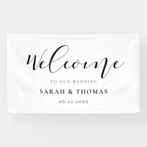 Elegant calligraphy Welcome to our wedding Banner