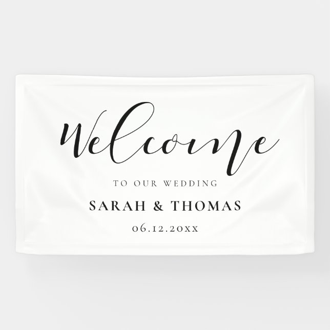 Elegant calligraphy Welcome to our wedding Banner (Horizontal)
