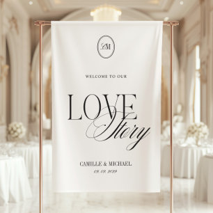 Elegant Calligraphy Welcome To Our Wedding Vinil Banner