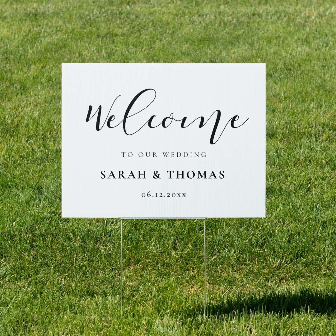 Zazzle Custom Wedding Welcome Yard Sign