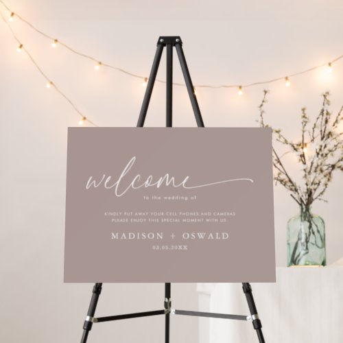 Elegant Calligraphy Welcome Unplugged Ceremony Foam Board