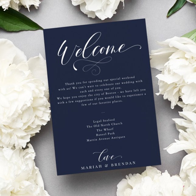 Elegant Calligraphy Welcome Wedding Itinerary Invitation (Creator Uploaded)