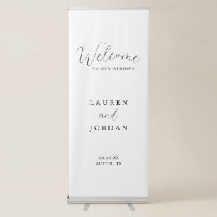 Elegant Calligraphy Welcome Wedding Retractable Banner
