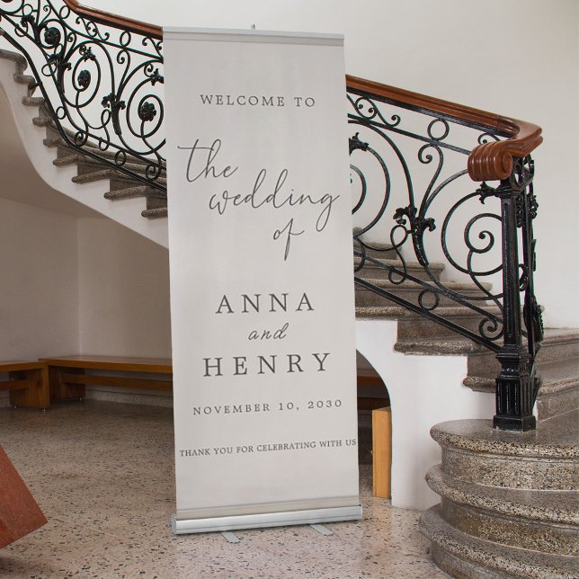 Elegant Calligraphy Welcome Wedding  Retractable Banner (Creator Uploaded)