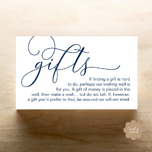 Elegant Calligraphy Wishing Well Wedding Enclosure Card