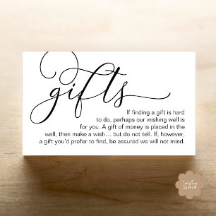 Elegant Calligraphy Wishing Well Wedding  Enclosure Card