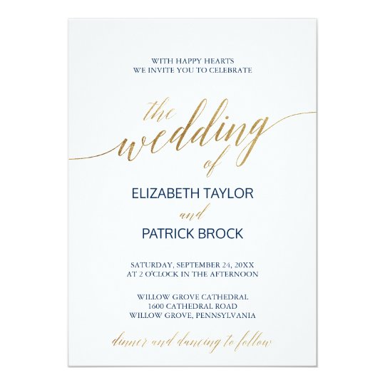 Elegant Calligraphy With Details On Back Wedding Invitation Zazzle Elegant Calligraphy With Details On Back Wedding Invitation