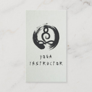 Elegant Calligraphy Yoga Meditation ZEN OM Symbol Business Card