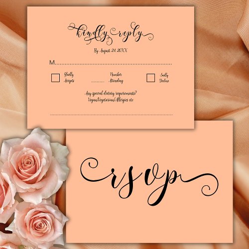 Elegant Calligrapy Traditional Wedding RSVP Enclosure Card
