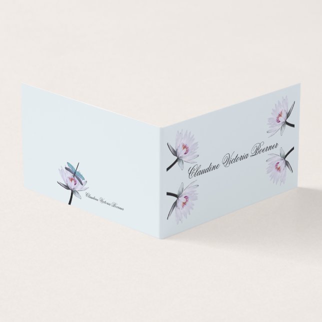 Elegant Calling Business Card Water Lilies (Outside)