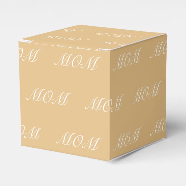 Elegant camel custom script name monogram chic favor boxes (Front Side)