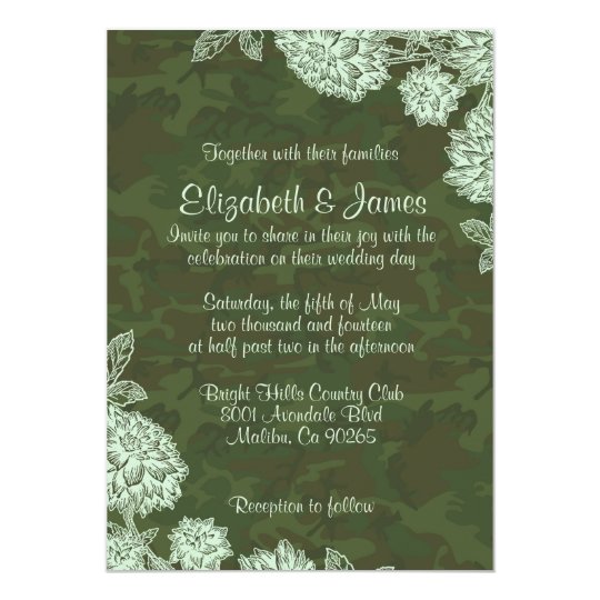 Elegant Camo Wedding Invitations