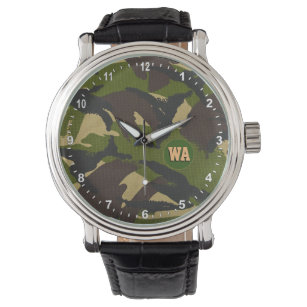 Elegant Camouflage Watch, hunter monogrammed, Army Watch