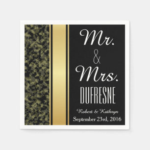 Elegant Camouflage Wedding Paper Napkins