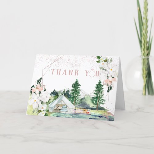 Elegant Camping Bridal Shower Thank You Card