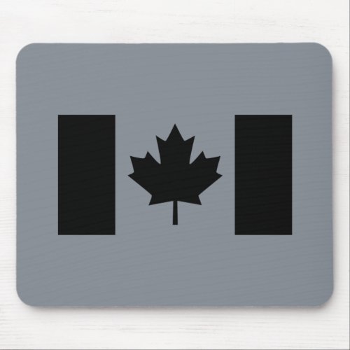 Elegant Canadian Flag in Black Mouse Pad