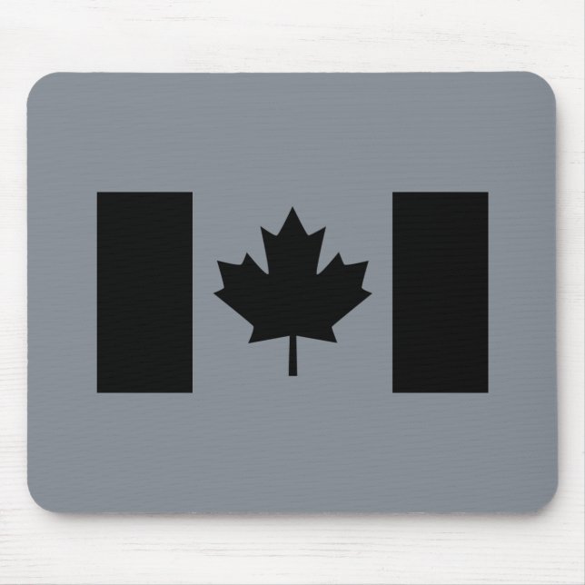 Elegant Canadian Flag in Black Mouse Pad (Front)