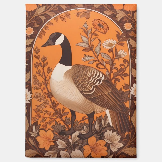 Elegant Canadian Goose William Morris Inspired Magnet (Front)