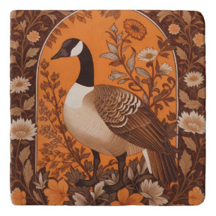 Elegant Canadian Goose William Morris Inspired Trivet