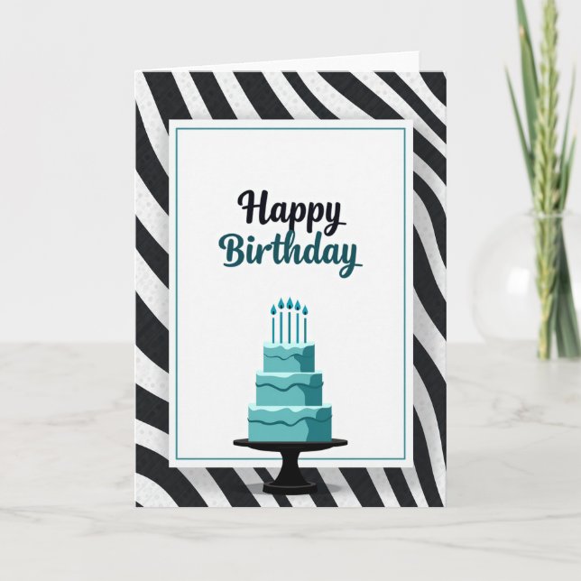 Elegant Candle Cake Card (Front)