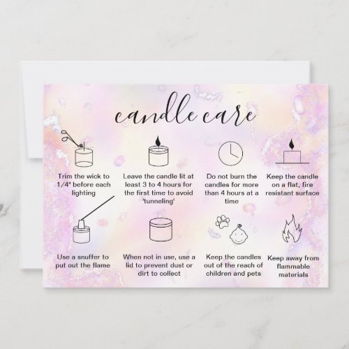 Elegant Candle Care Thank You Card Add Logo