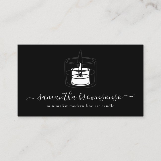 Elegant Candle Illustration Design Business Card