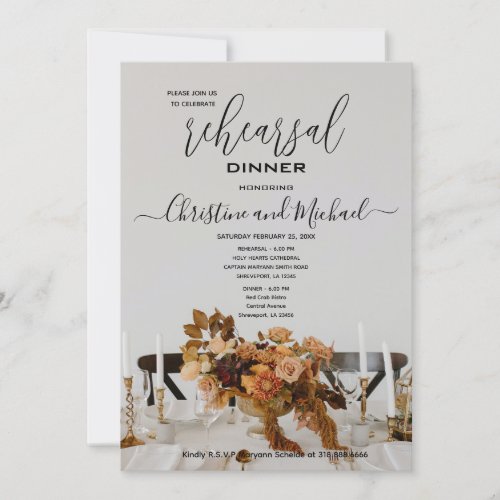 Elegant Candles Design Rehearsal Dinner Invitation