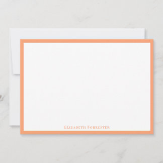Elegant Cantaloupe Border Flat Note  Card