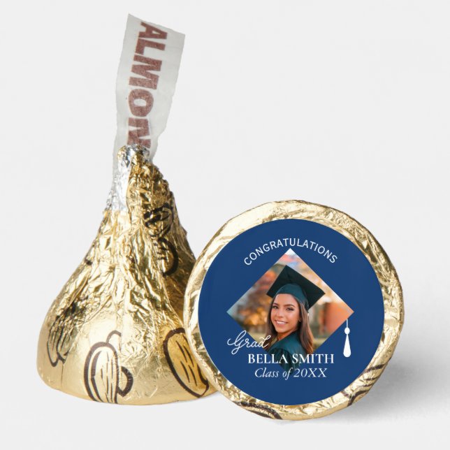 Elegant Cap Topper Graduate Custom Photo Food Gift Hershey®'s Kisses® (Front)