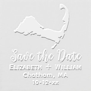 Elegant Cape Cod MA Map Wedding Save the Date Embosser