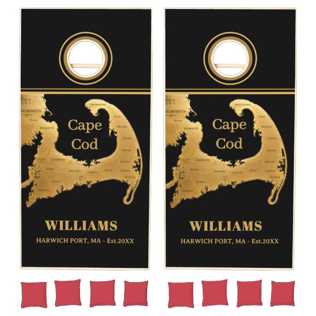 Elegant Cape Cod Map Cornhole Set (Set)