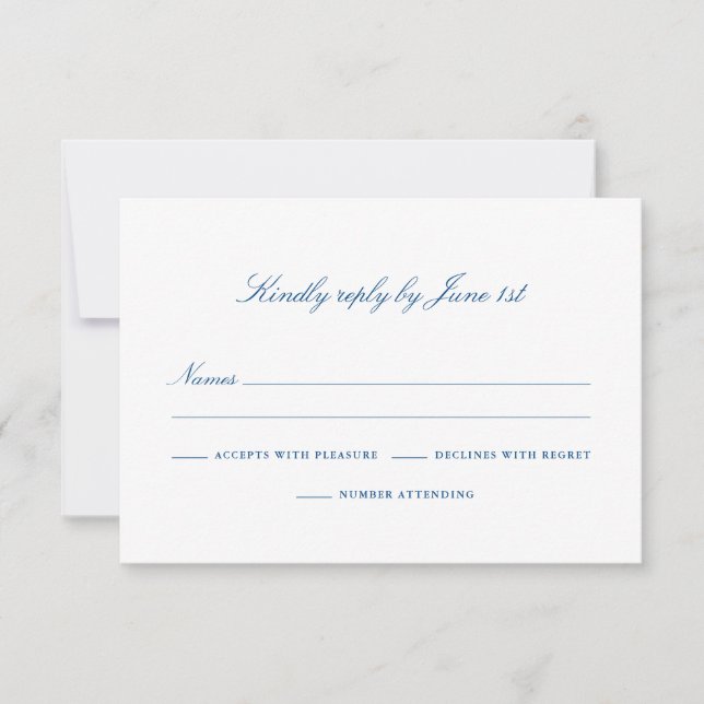 Elegant Cape Cod Number Attending RSVP Card (Front)