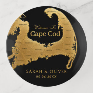 Elegant Cape Cod welcome map Trinket Tray